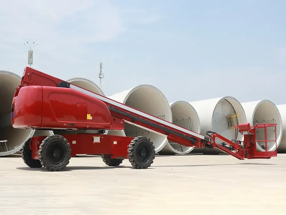 Scissor lift in warehouse